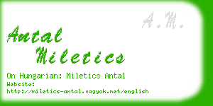 antal miletics business card